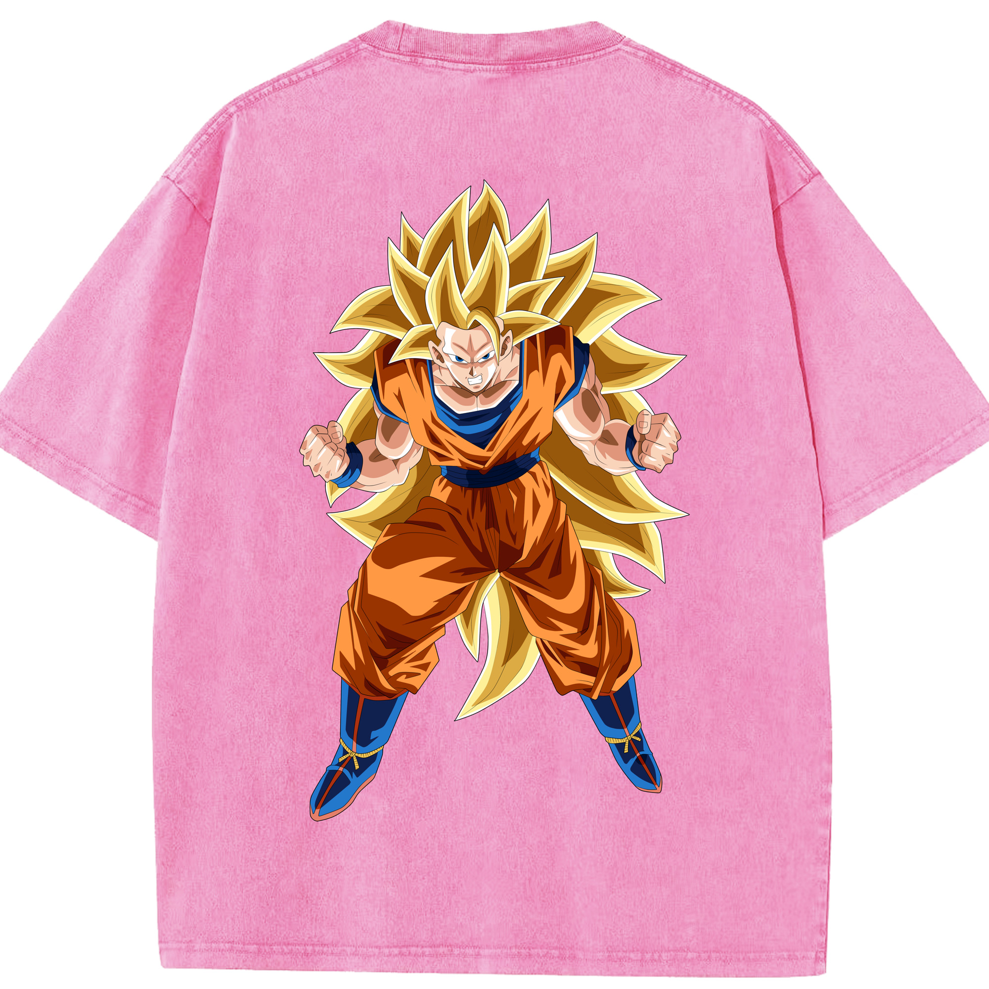 （画像用） ドラゴンボール 孫悟空（そん ごくう）Son Goku カカロット DRAGON BALL Kakarotto 綿100% ヴィンテージ風 半袖Tシャツ（背面プリント）